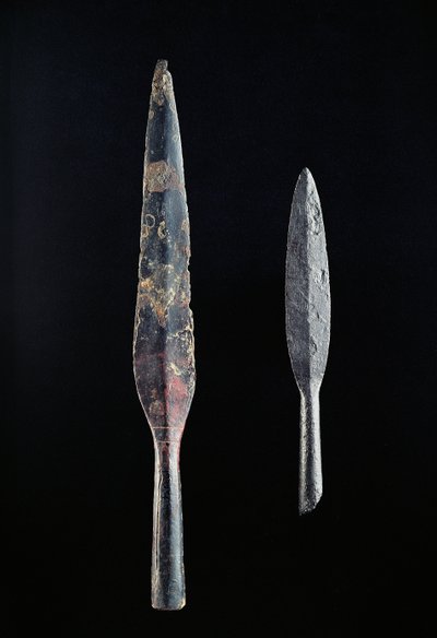 Two Spearheads (iron) by Iron Age